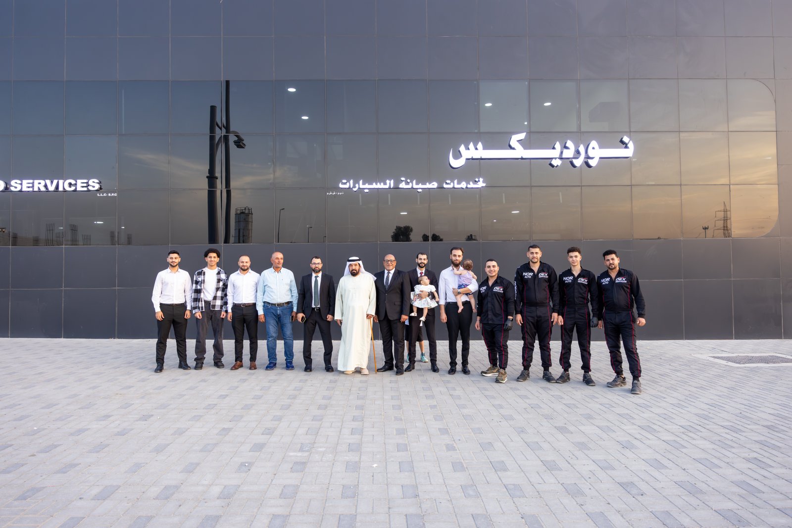Nordex Autoservices team on opening day outside the facility